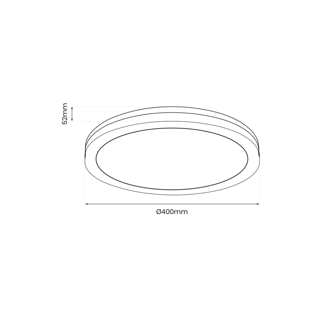 Plafoniera LED rotonda 40cm 48W 4000K nera IP54 Marlon