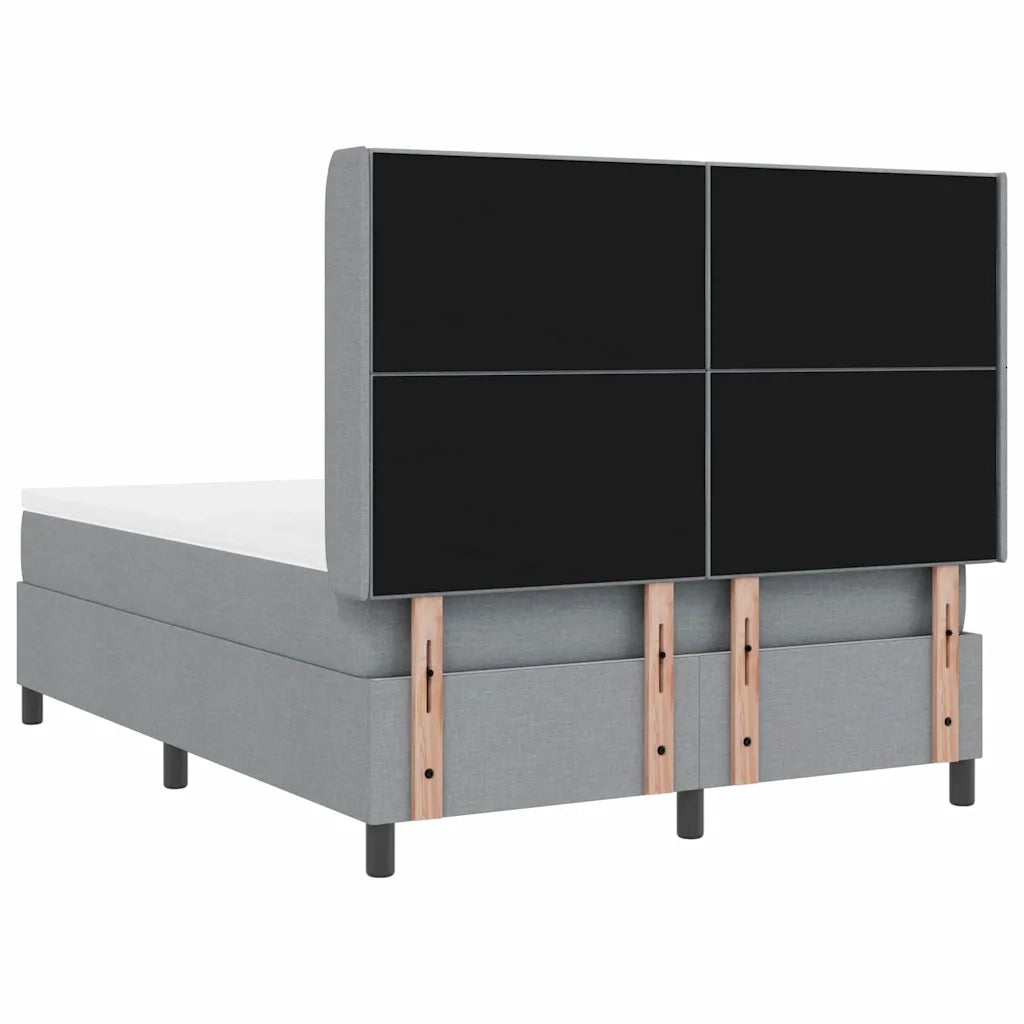 Letto a Sorgente LED Grigio chiaro 140 x 190 cm Tessuto 3343497