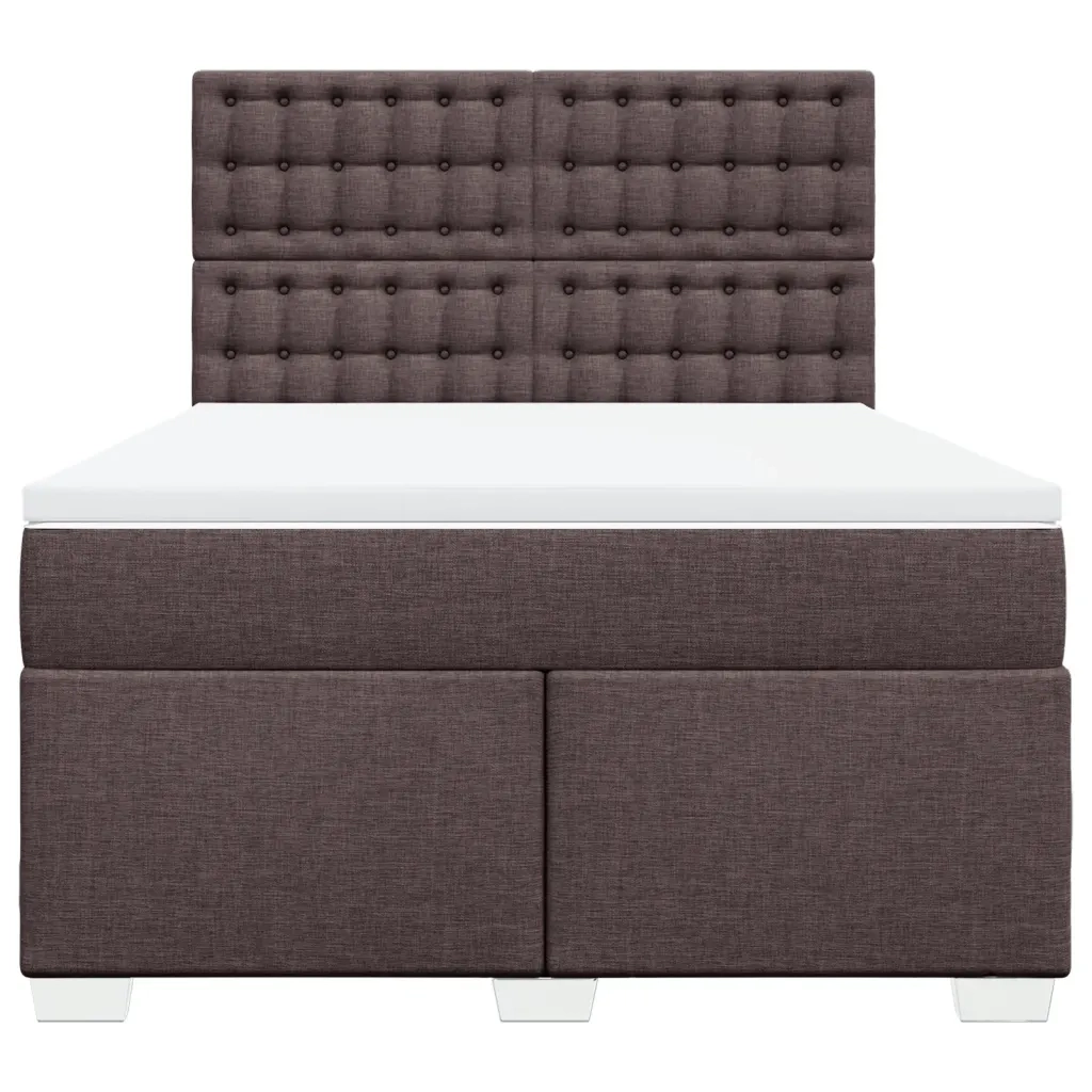 Giroletto a Molle con Materasso Marrone Scuro 160x200cm Tessuto 3290556