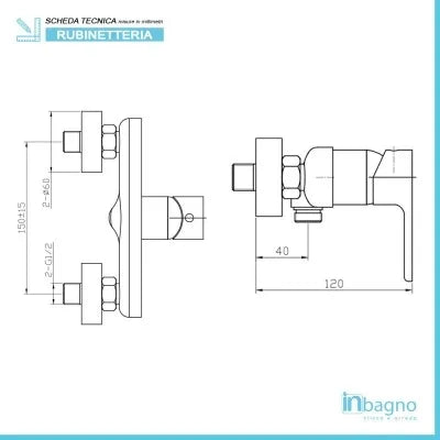 Set doccia da incasso completo di doccino e miscelatore monocomando Kreo