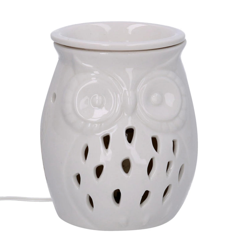 Bruciaessenze ceramica gufo con spina cm ø9,5h13,5