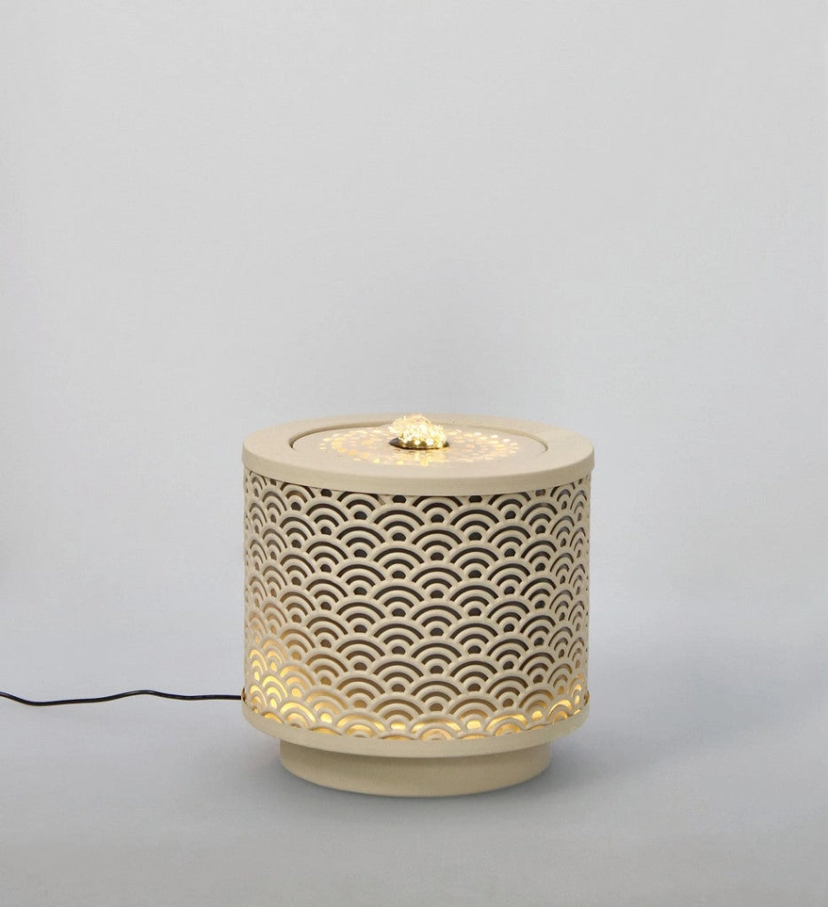 Fontana con Led Ø25x23 cm in Metallo Akira Beige
