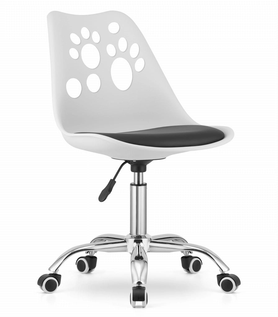 Sedia girevole Valora PRINT ergonomica dal design bianco e nero