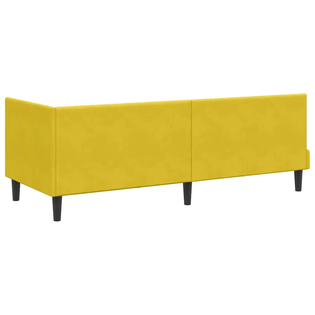 Cornice del letto ad angolo Giallo 80 cm x 200 cm Velluto 42016414