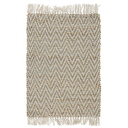 Tappeto passatoia Beige iuta e cotone 50 x 80 cm con frange intrecciato a mano Boho ingresso camera da letto