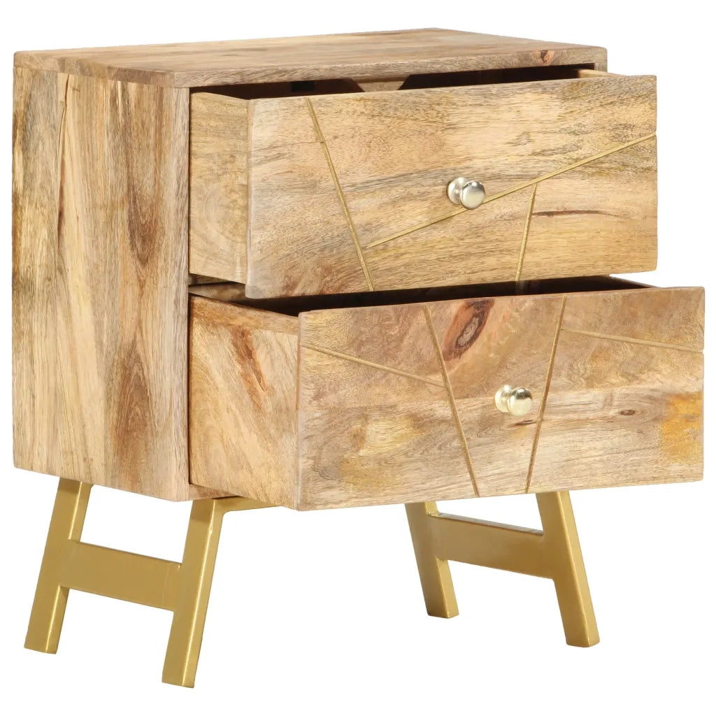 Comodino 40x30x50 cm in Legno Massello di Mango 285876
