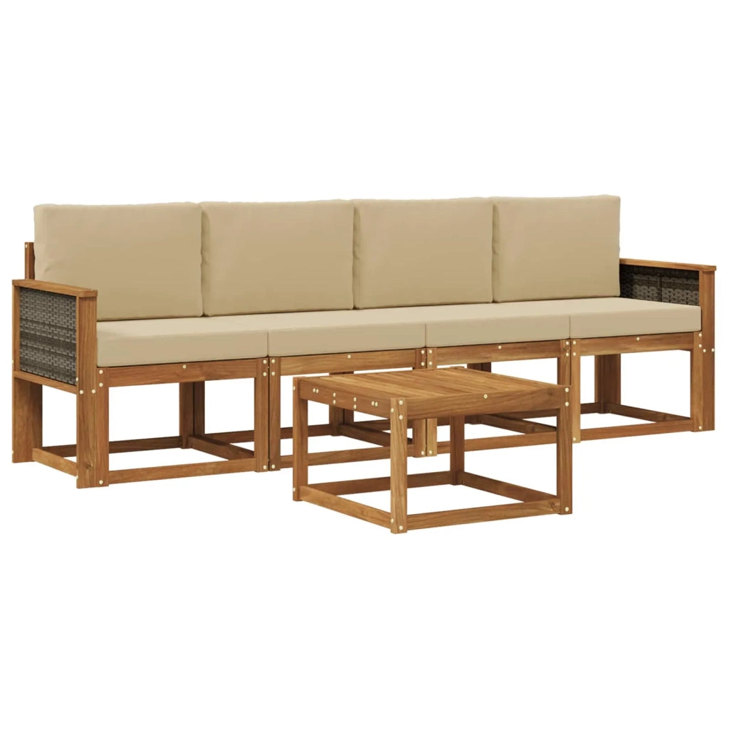 Set di divani da esterno 4 pz Naturale 3384969