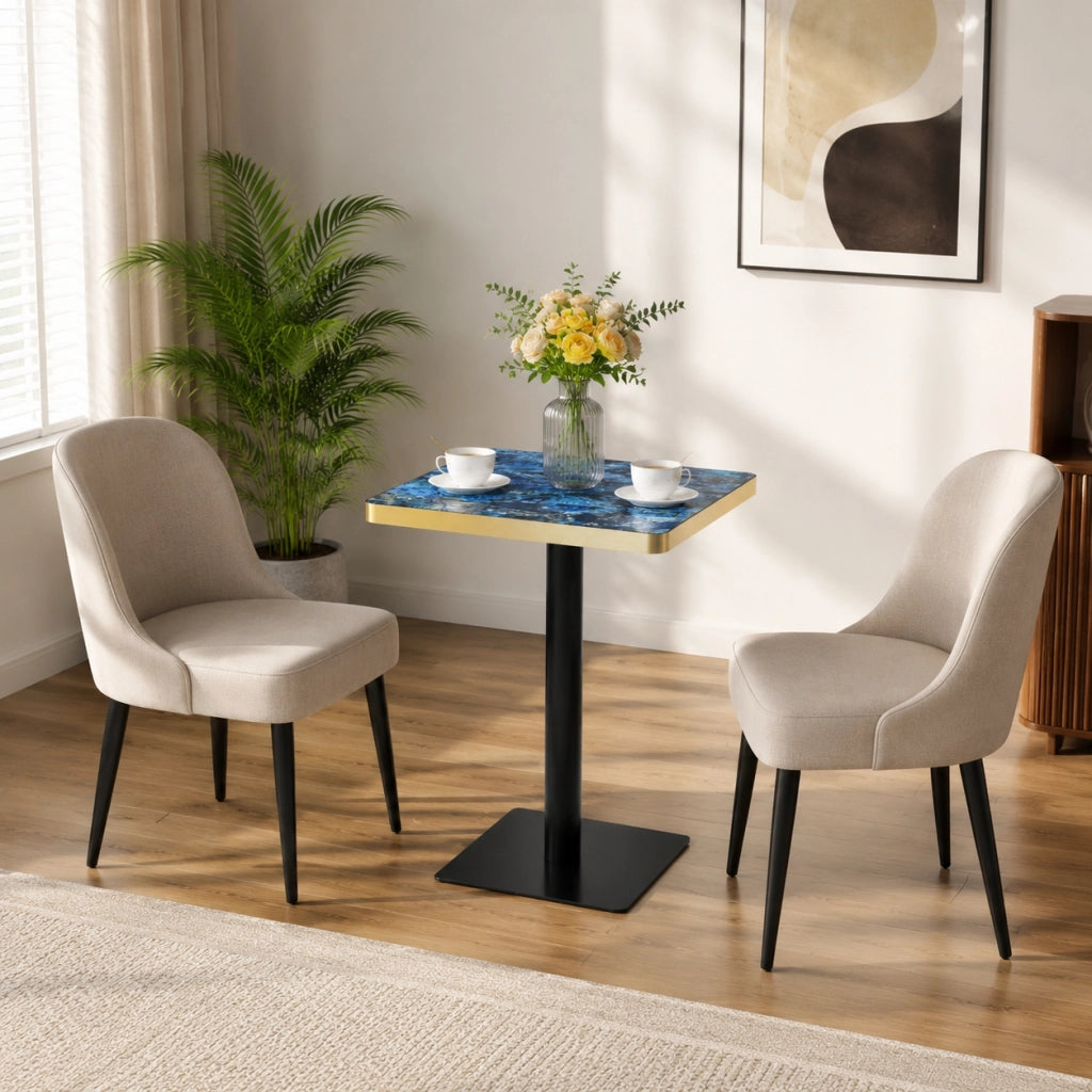 TAVOLO Quadrato 60x60 cm MDF Blu e Metallo