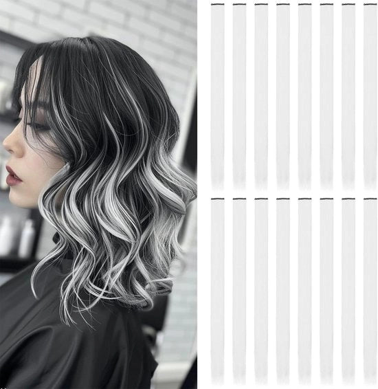 Estensioni di Capelli Clip-in 22" - 16 Pezzi - Sintetici - Per Capelli Lisci - Per Ragazze/Donne - Highlights - Estensioni Clip-in