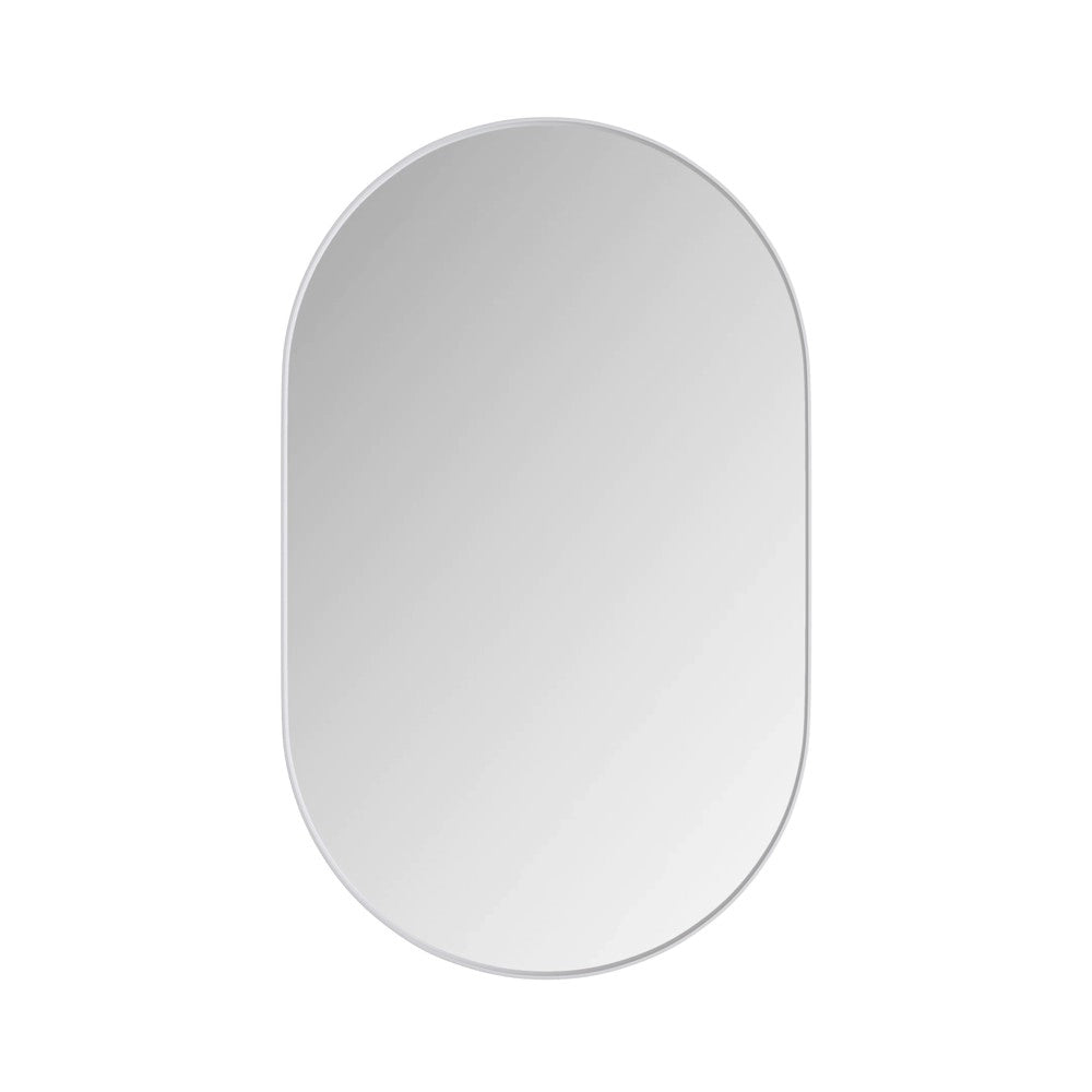 Armadietto Specchio Ovale da Bagno con Ripiani Regolabili ¨C MINIMAL ¨C Bianco