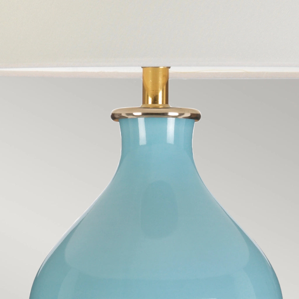 Lampada da tavolo in ceramica azzurra Harbin E27 60W