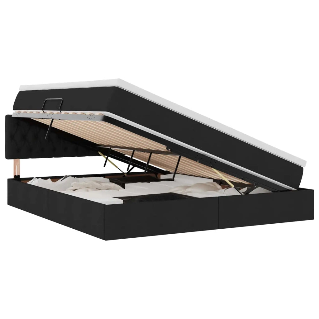Letto con contenitore e materasso Nero 160 x 200 cm 3370583