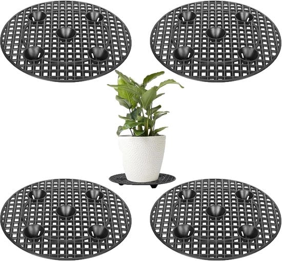 Supporti per piante e piedini - 4 pezzi - plastica - 20 cm