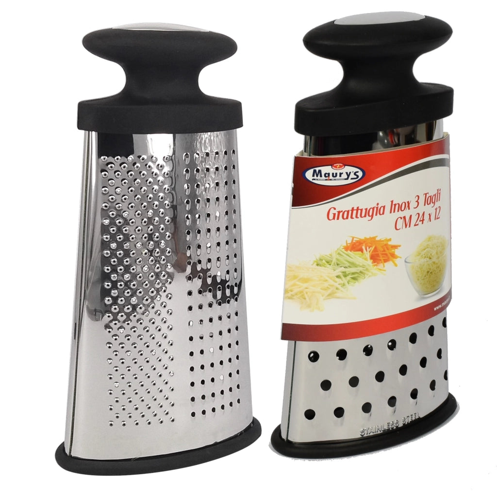 MAURY'S GRATTUGIA IN ACCIAIO INOX CON 3 DIFFERENTI TAGLI 24 X H12