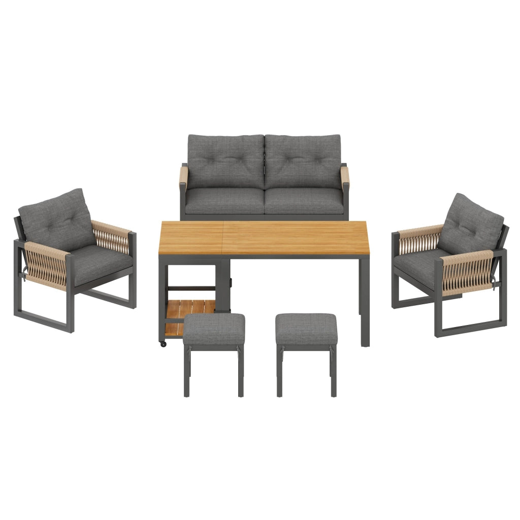Set Divano da Giardino ¨C MINIMAL ¨C Metallo, Cuscini, Tavolo