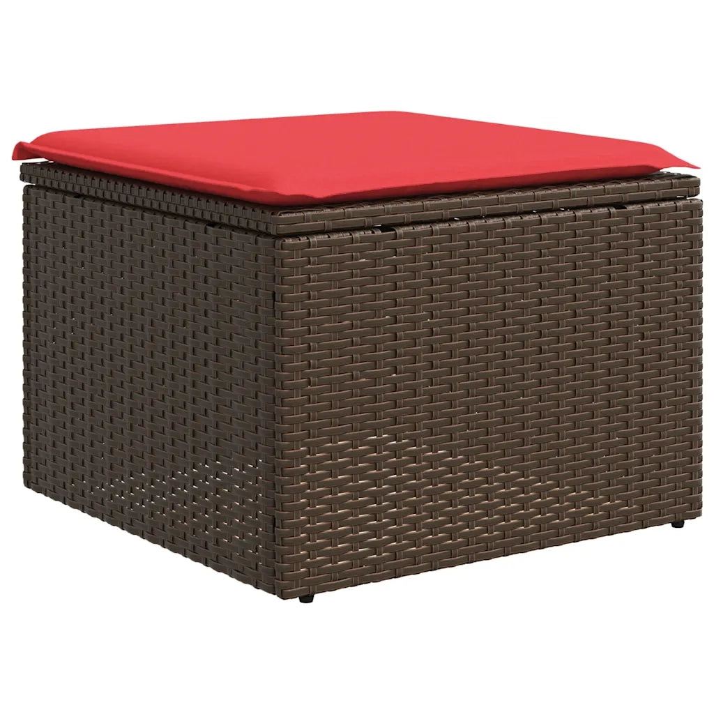 Set Divani da Giardino 10 pz con Cuscini Marrone in Polyrattan 3228904