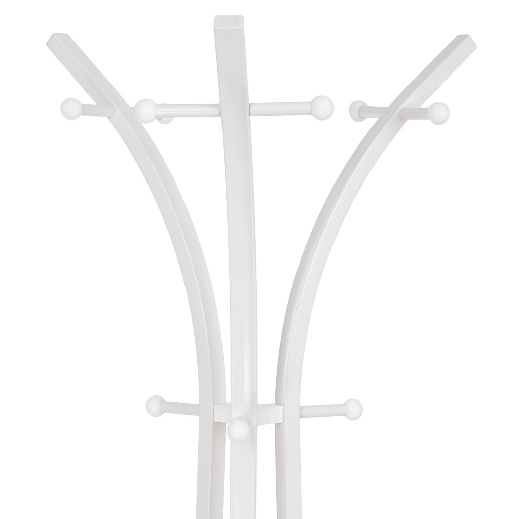 Perchero de metal blanco y 6 ganchos 177x63x51h cm