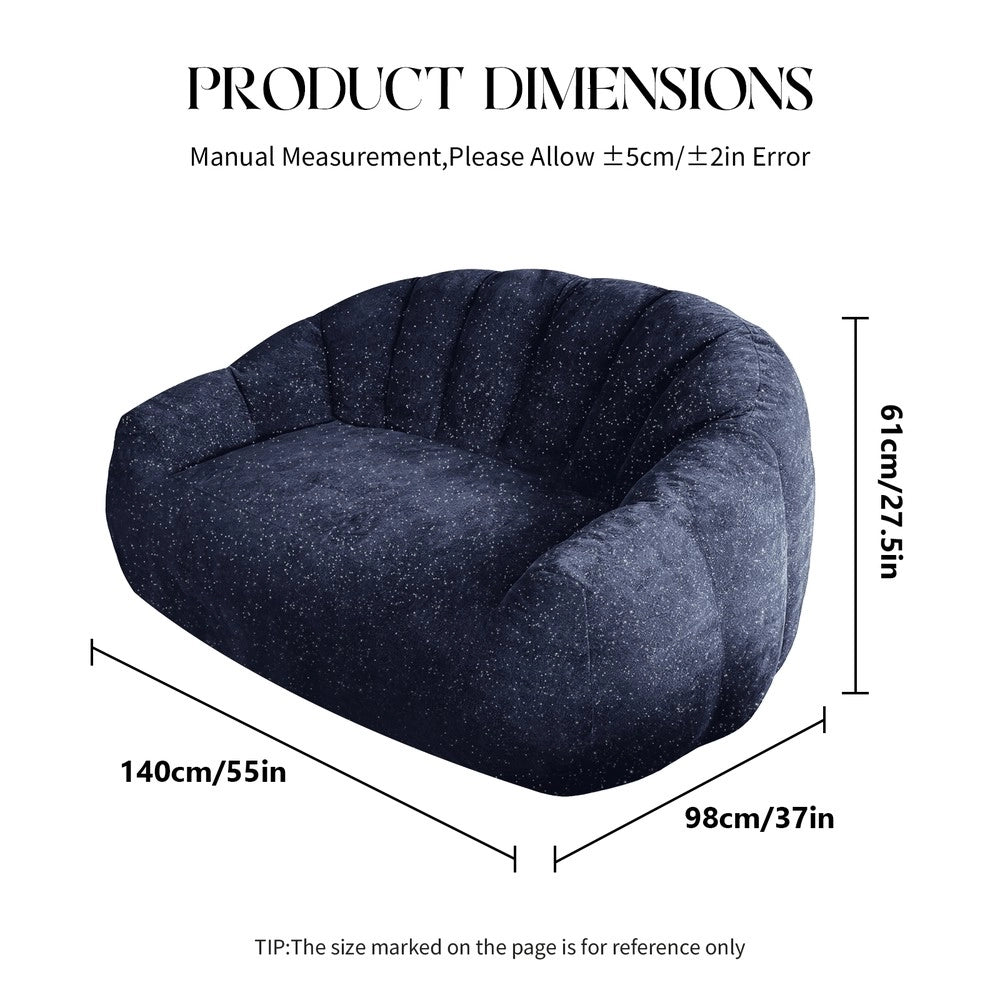 Divano Pouf Bean Bag con Braccioli ¨C MINIMAL ¨C Grigio, Velluto, Oversize