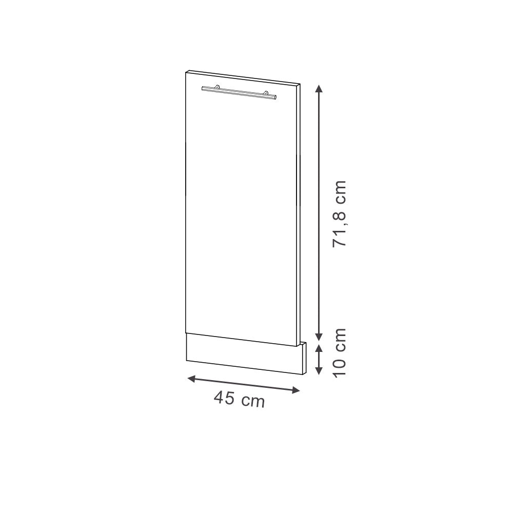 Pannello frontale della lavastoviglie Fame-Line Bianco rustico/Rovere dorato 45 cm senza piano di lavoro Vicco