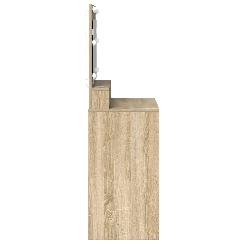 Toeletta | Tavolo da Trucco con specchio Rovere Sonoma 75,5 x 41 x 135 cm