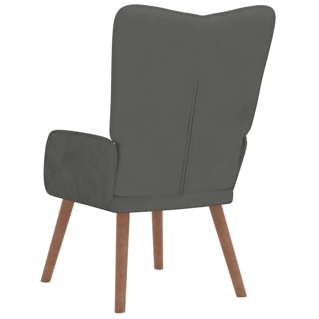 Poltrona Relax | Sedia Relax Grigio Scuro in Velluto