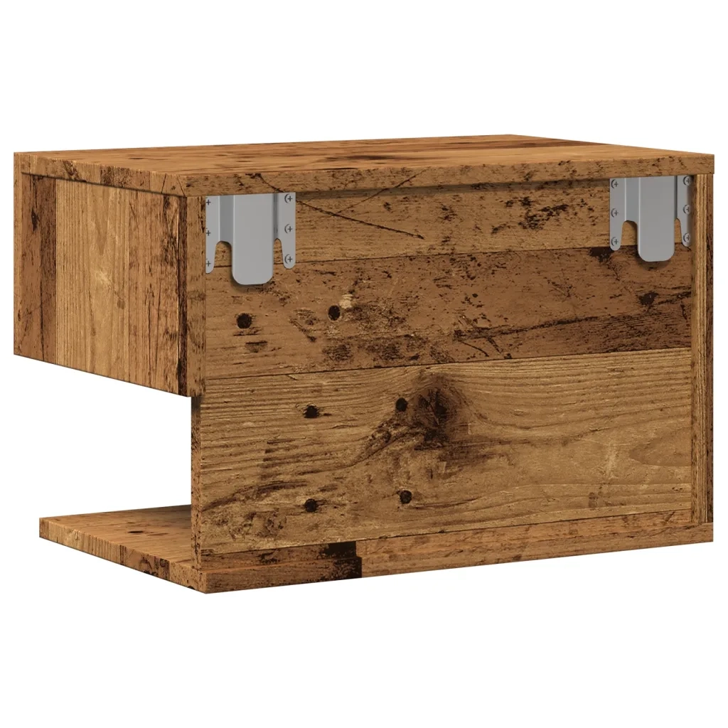 Comodini da Parete 2pz Legno Antico 856821