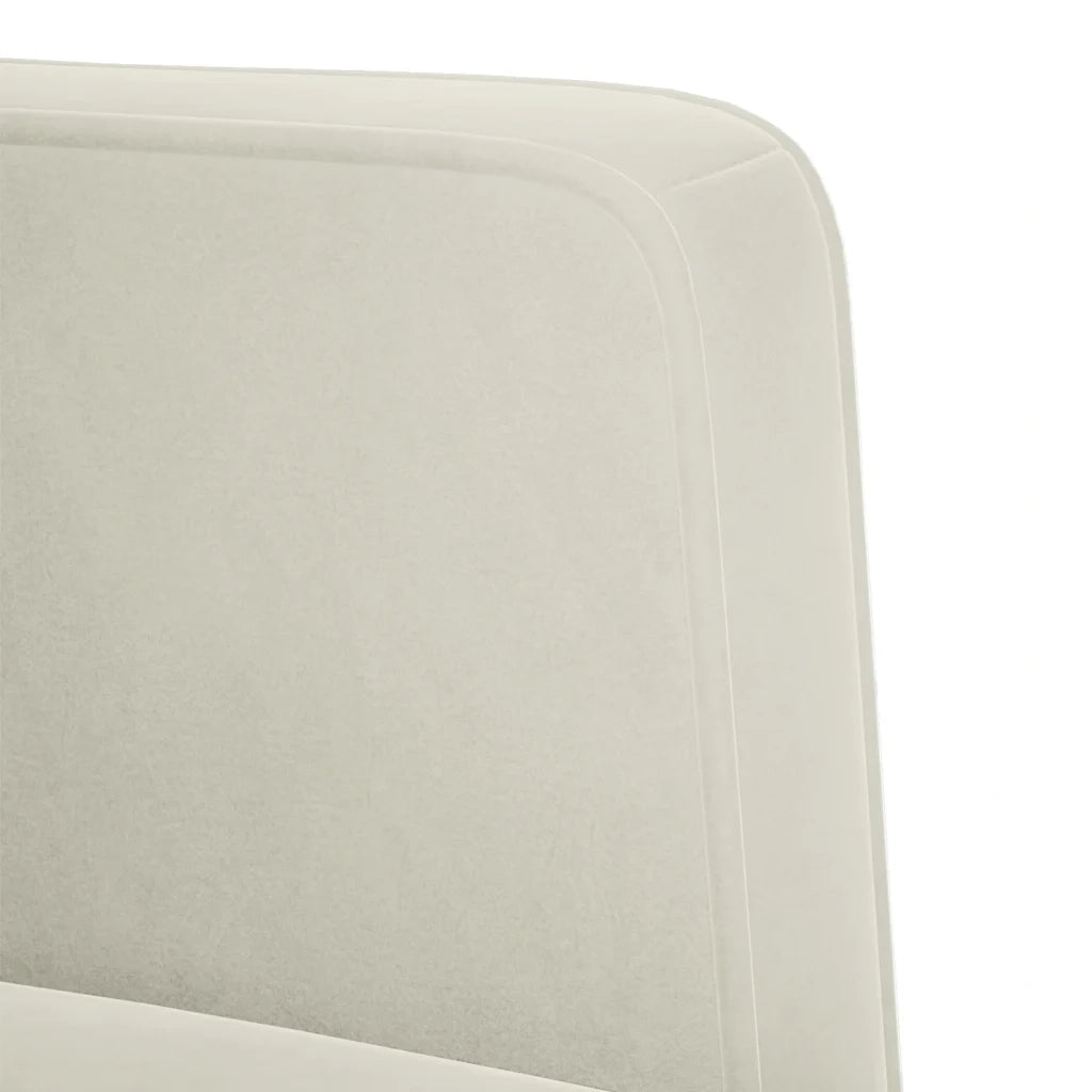 Divano Poltrona | Sedia con Braccioli Crema 53 cm in Velluto