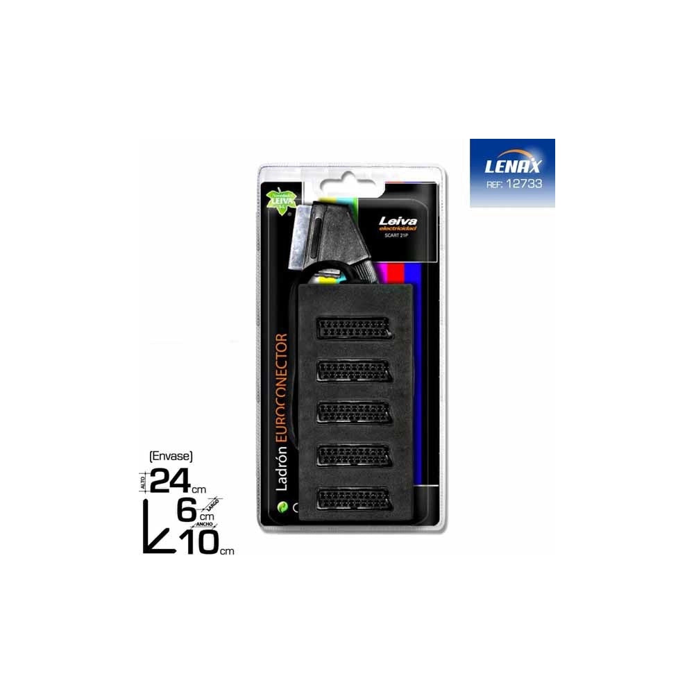 Trade Shop - Adattatore Multipresa 5x Presa Scart 21 Poli Multiscart Collega Dvd Decoder A Tv -