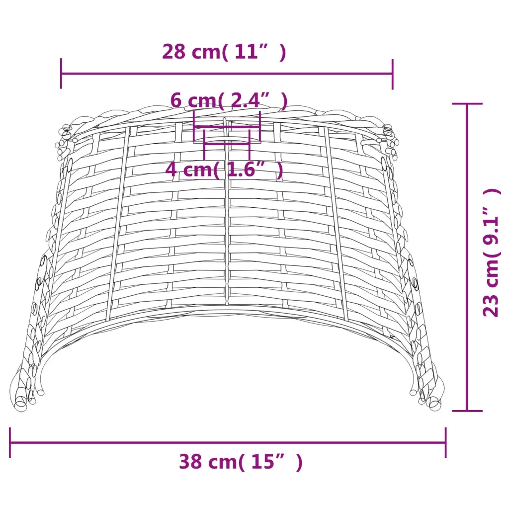 Paralume da Soffitto Bianco ?38x23 cm in Vimini CFW3153749