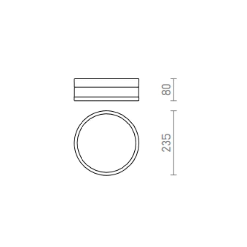 Plafoniera CIRA LED 23 da soffitto  vetro opalino/nero 230V LED 12W IP44  3000K