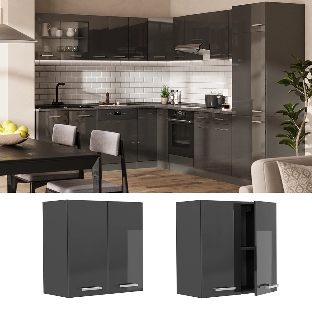 Pensile da cucina R-Line Antracite lucido/Antracite 60 cm Vicco