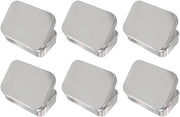Set di Scatole di Metallo Inossidabile da 6 - Formato Rettangolare - Dimensioni 88 x 60 x 18 mm - Qualità Duratura - Chiusura Sicura - Scatole di Archiviazione
