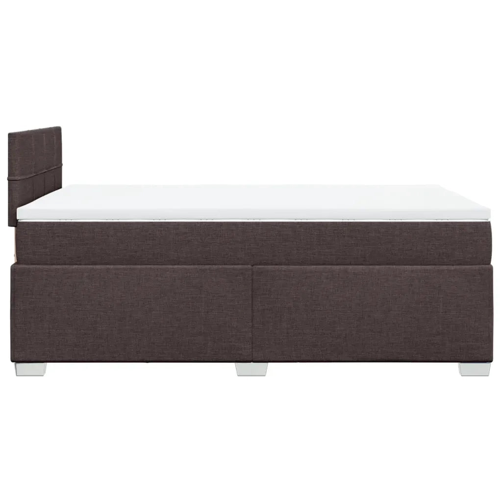 Giroletto a Molle con Materasso Marrone Scuro 120x190cm Tessuto