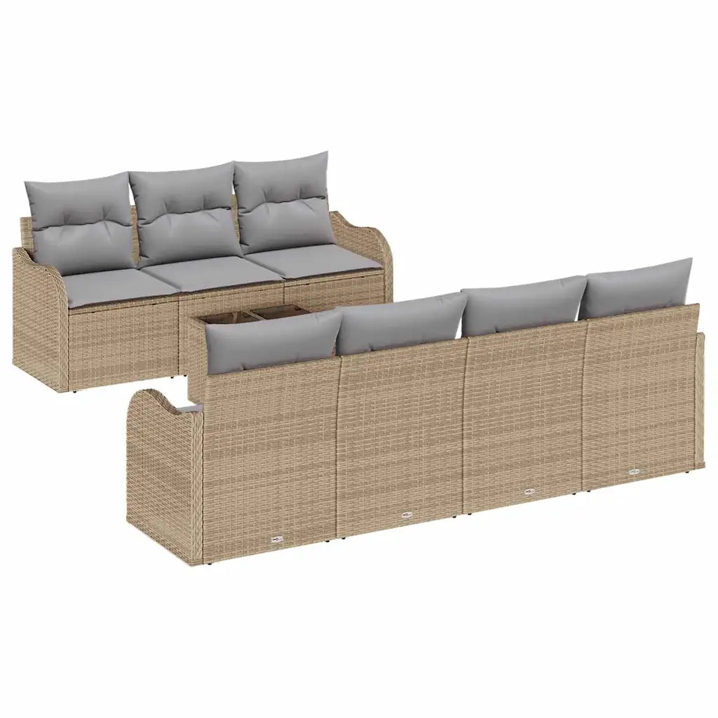 Set Divano da Giardino Beige 55 x 55 x 37 cm polyrattan 3345610