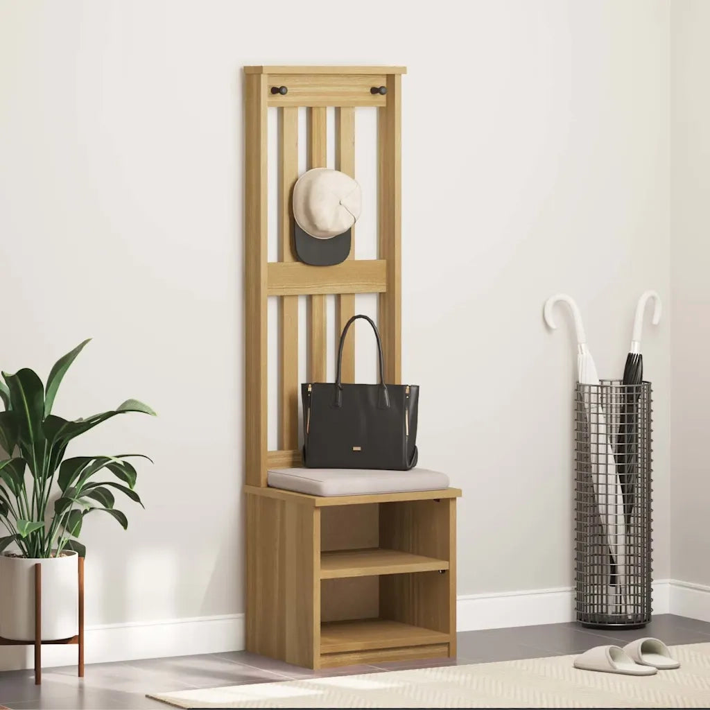 Albero da Ingresso SANDNES 45x40x159,5 cm in Legno di Pino 4010479