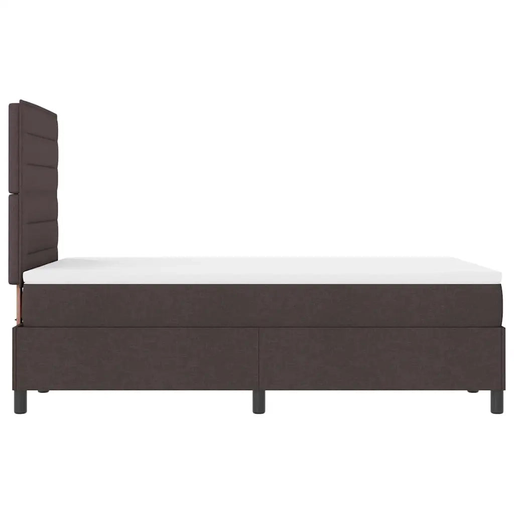 Letto a molle con materasso Marrone scuro 120 x 200 cm Tessuto 3342784