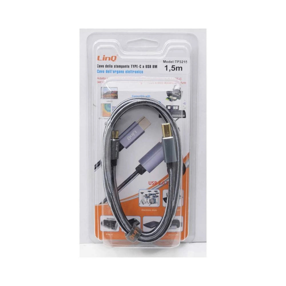 Trade Shop - Cavo Stampante Da Type-c A Usb Bm Per Organo Elettronico Computer 1.5mt Tpc3215 -