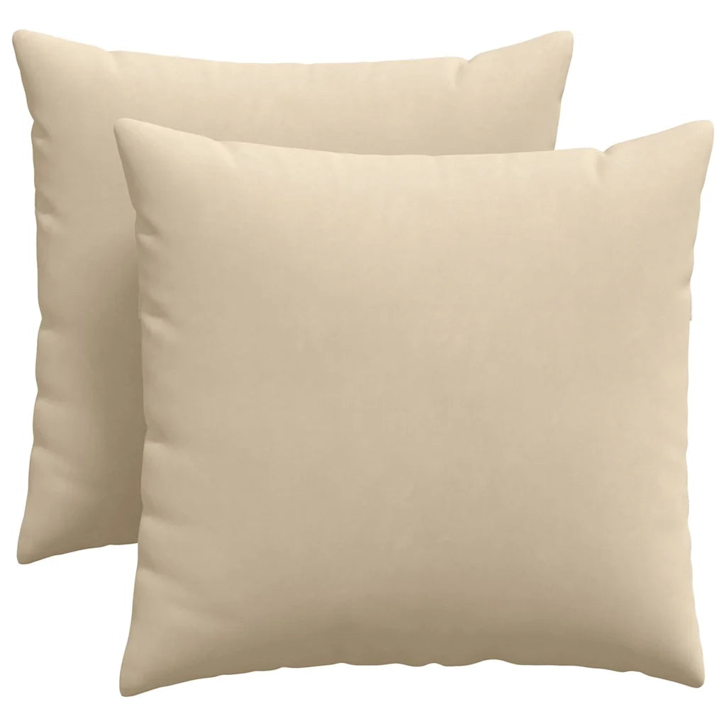Cuscini da Divano 2 pz | Cuscini per sedie Crema 45 x 45 cm Tessuto