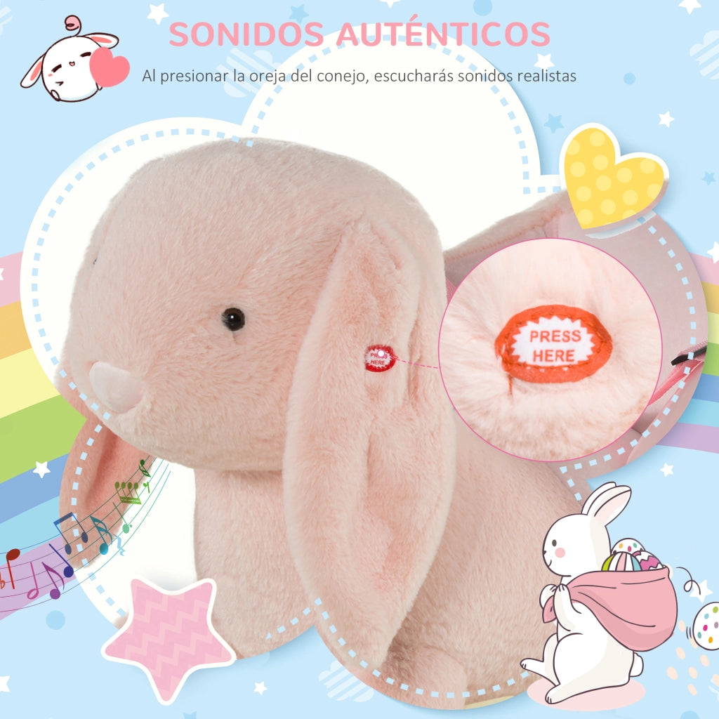 Dondolo a Dondolo per Bambini Forma Coniglio ¨C Minimal ¨C Rosa 60x33x50cm