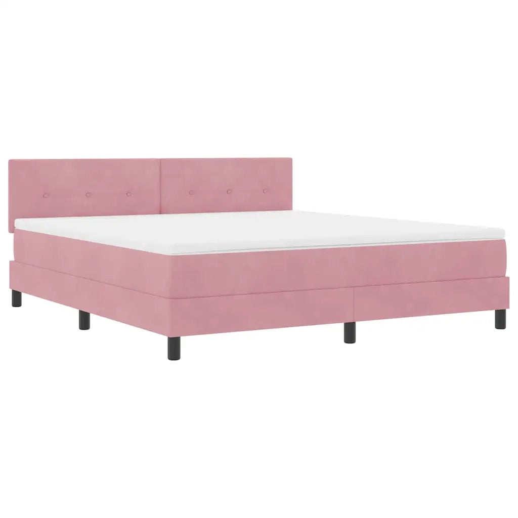 Letto a Sorgente LED con materasso Rosa 180 x 200 cm Velluto 3342673