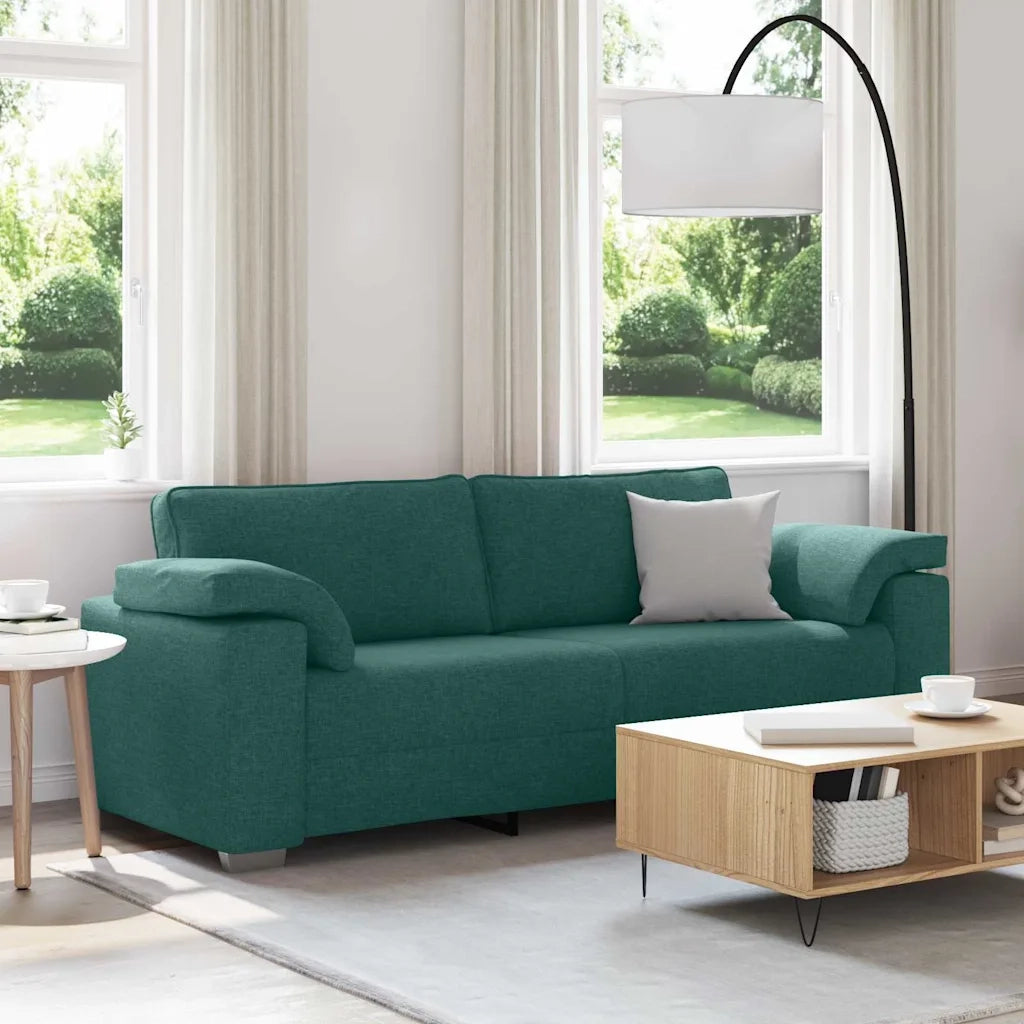 Divano 3-Persone Verde Scuro 220 cm Tessuto 4105242