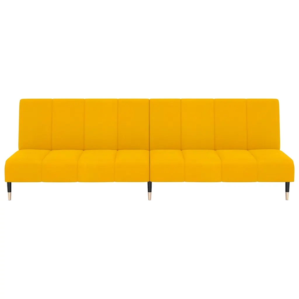 Divano Letto a 2 Posti-Sofa Letto 2 Posti-Daybed Giallo in Velluto 862081