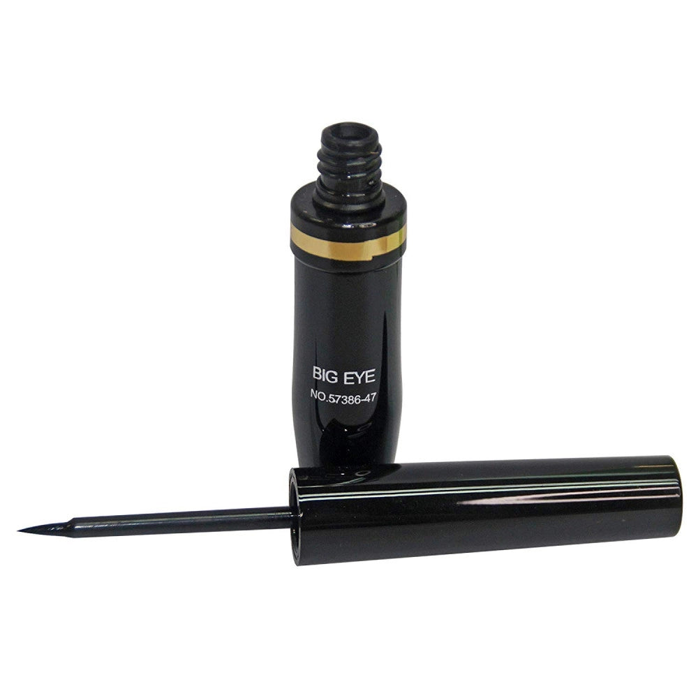 Trade Shop - Eyeliner Nero Big Eye Waterproof Pennello Applicatore Punta Semi Rigida Make Up -