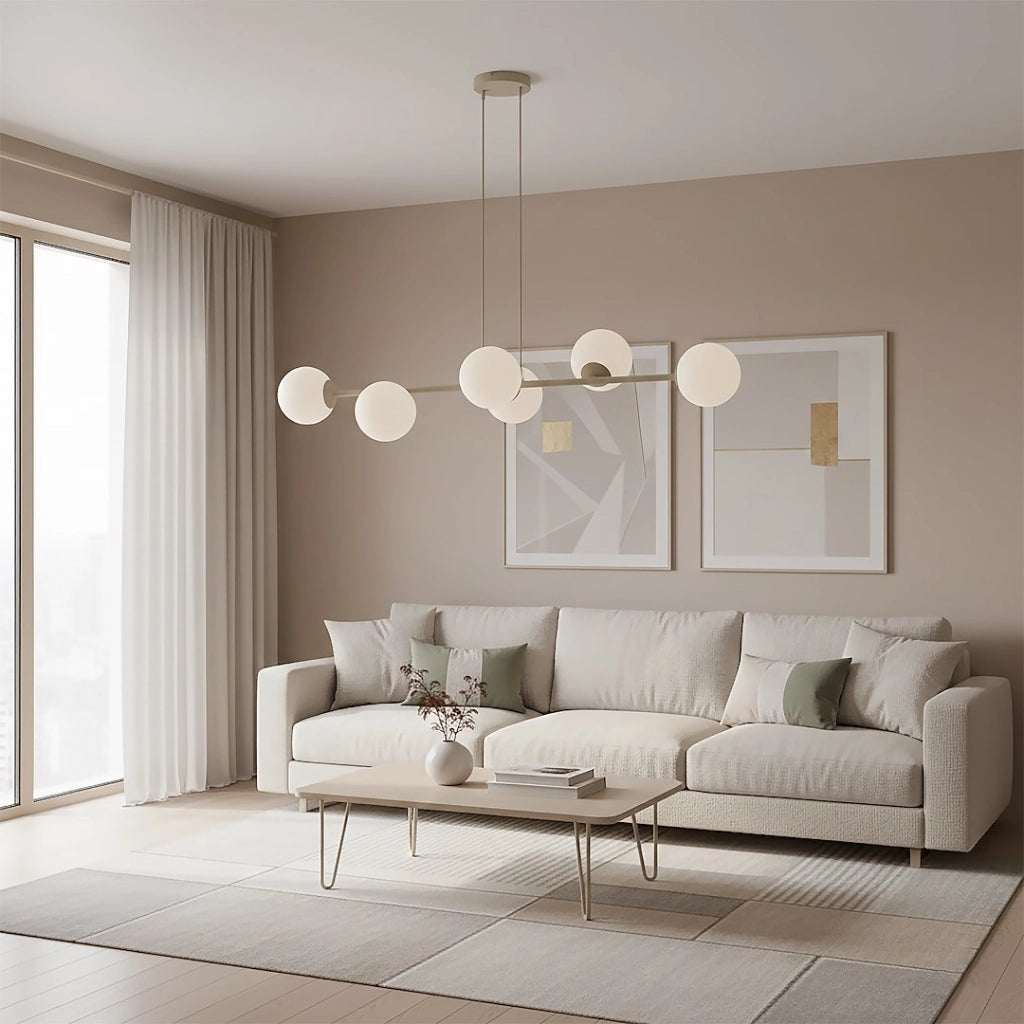 Lampada a sospensione Magnus 6xE14 beige bianco Emibig