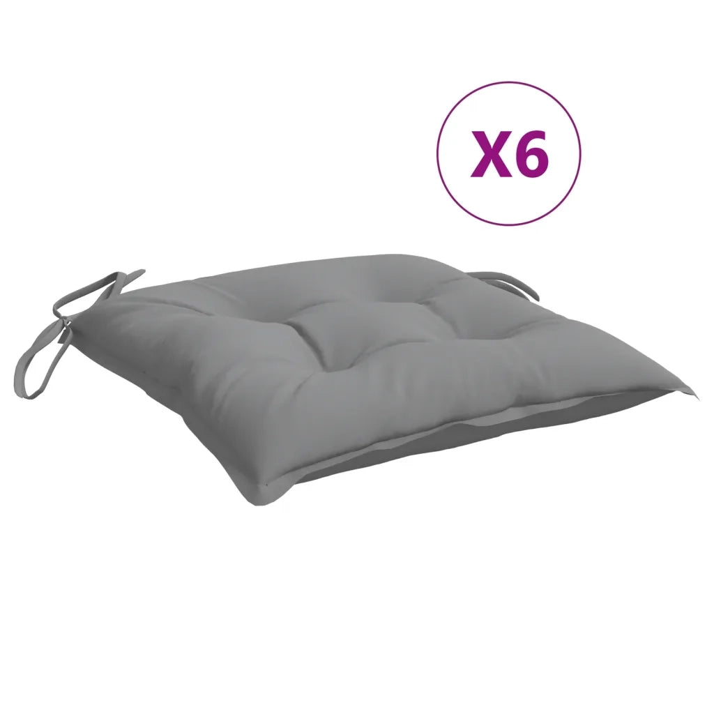 Cuscini per Sedia 6 pz | Cuscini per sedie Grigi 50x50x7 cm Tessuto Oxford