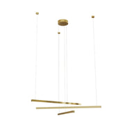Lampada a sospensione oro spazzolato 3 luci LED36W Maxlight