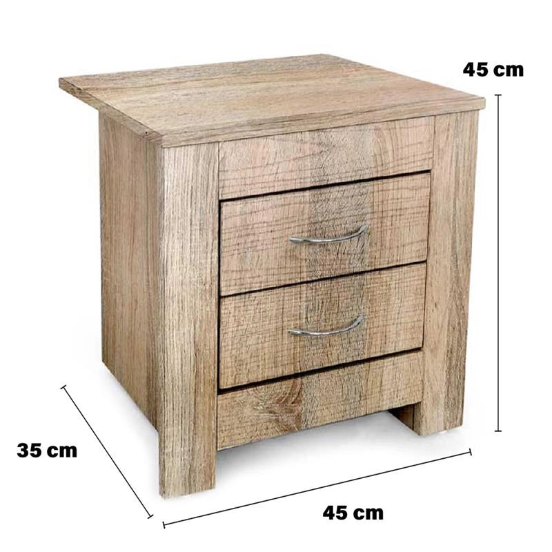 COMODINO DA ARREDO CON 2 CASSETTI 45X35X45CM IN COLORE ROVERE