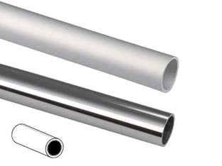PROFILO TUBO TONDO IN ALLUMINIO- - ø mm.18, mt.2 argento - 5 pezzi