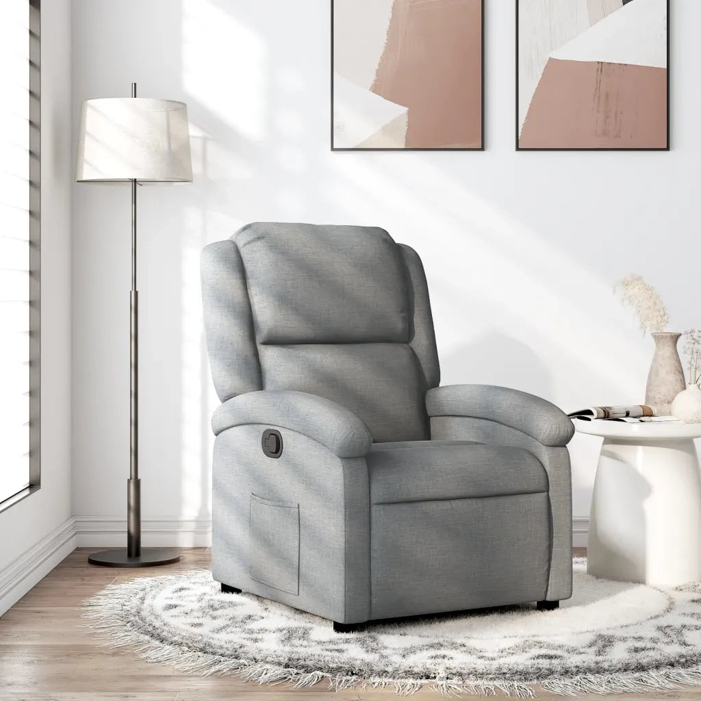 Poltrona Reclinabile in Tessuto Grigio Chiaro 371751