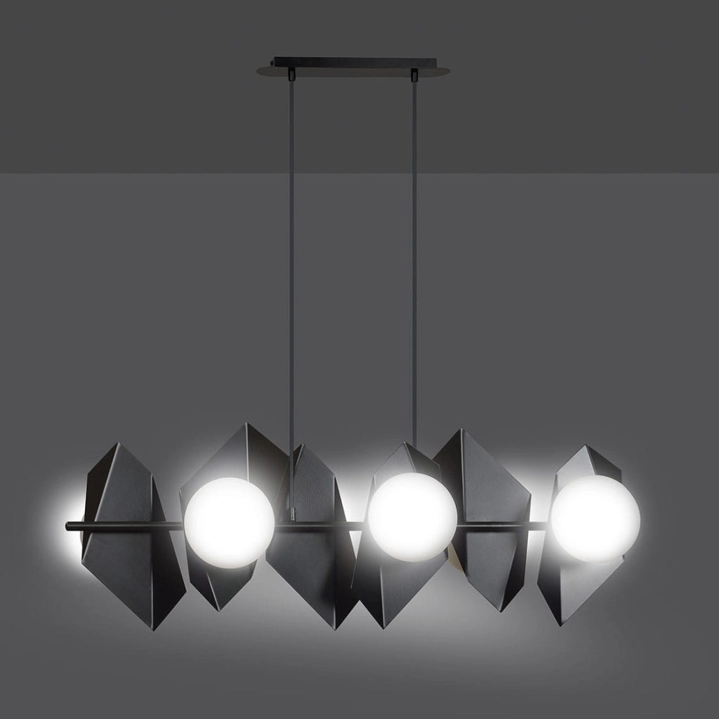 Lampadario Emibig Drifton 6 Nero 6xE14 regolabile max100cm